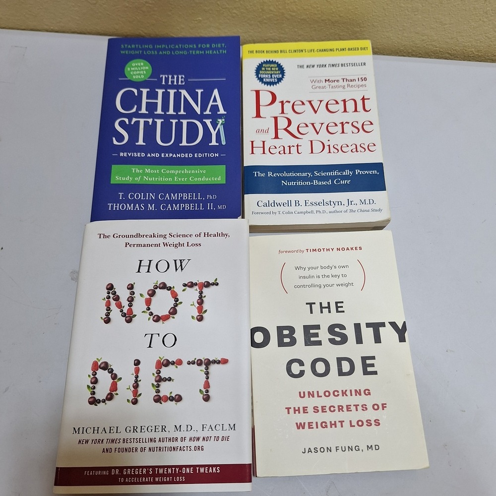 Nutrition Weight Loss Book Lot 4 China Study Obesity Code How Not to Diet Heart